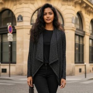 Karen Kane 2pc Set Black Shimmer Cardigan and Tank‎ Women's  Size Medium/Large